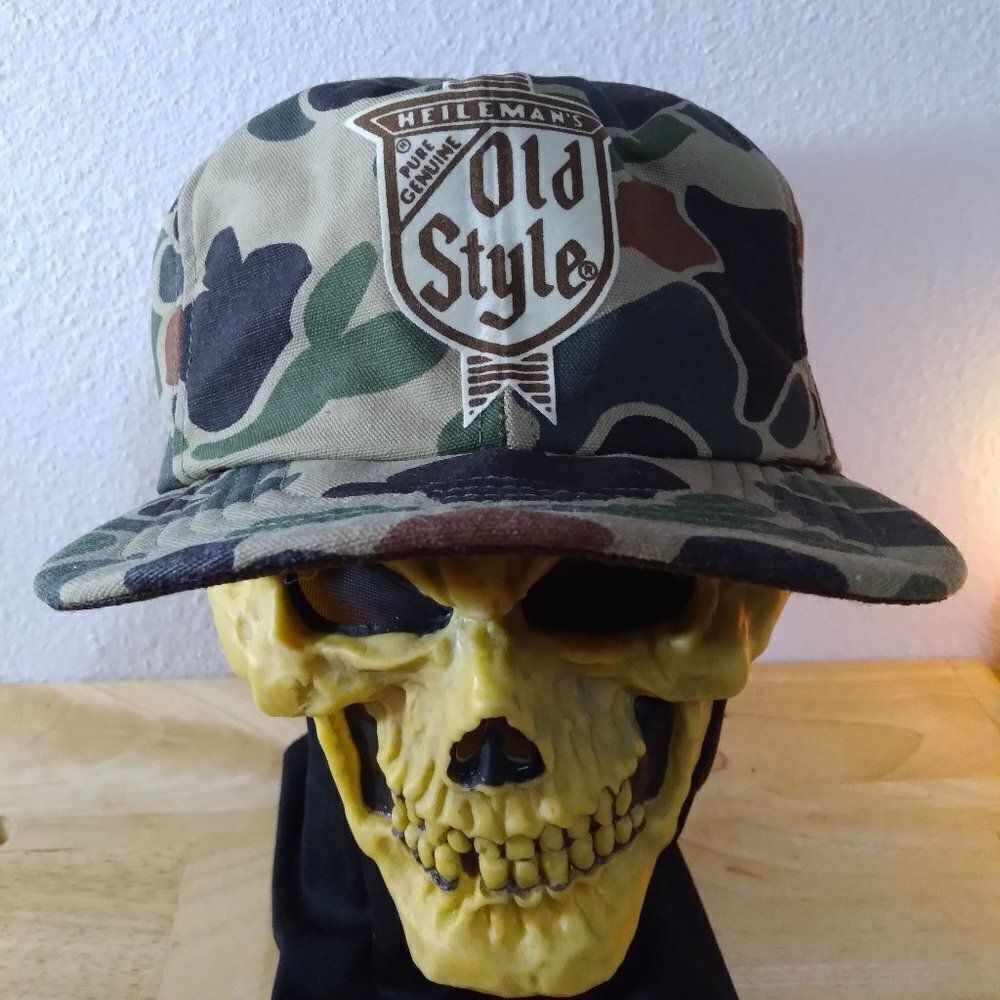 Vintage Heileman's Old Style Camouflage Trucker Hat